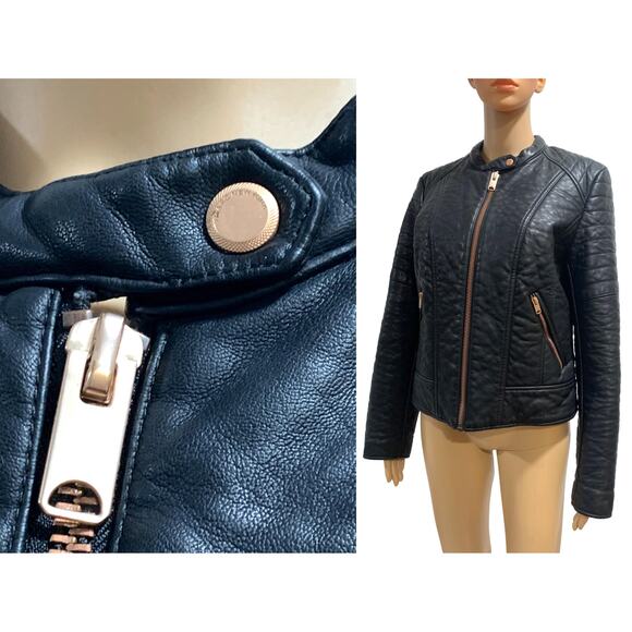 Marc New York Vegan Leather Cafe Racer Motorcycle Biker Jacket | M/L - Picture 4 of 11